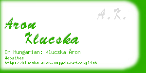 aron klucska business card